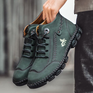 Kaaum Men's Autumn Fashion Comfy Leather Boots
