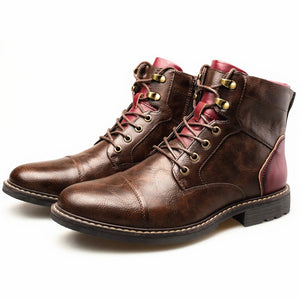 Comfy Lace-up High Quality Leather Men's Boots