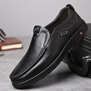 Shoes - 2019 Men Solid Slip On Genuine Leather Shoes