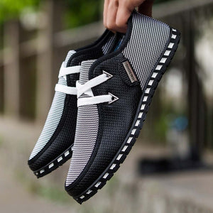 Kaaum-Men Casual Shoes Breathable Lightweight Flat Men Loafers Loose Men Driving Shoes Trainers