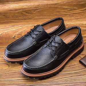 Shoes - Retro Hand-Sewing Men Full Grain Leather Shoes