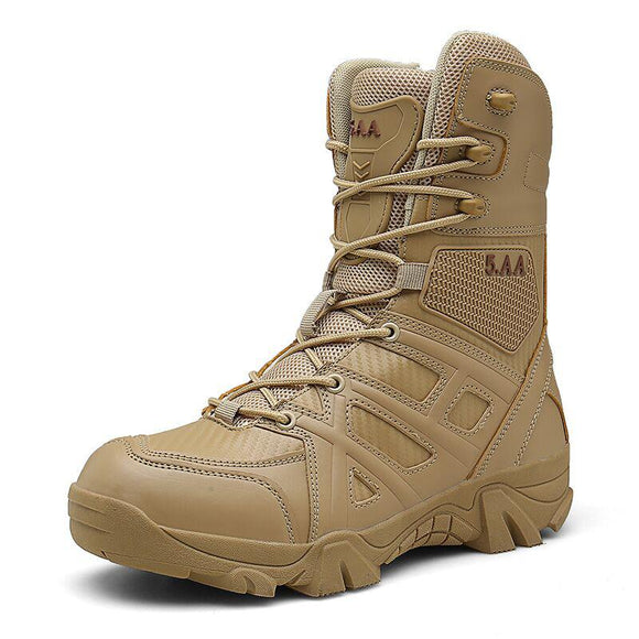 Kaaum Men High Quality Brand Military Leather Boots