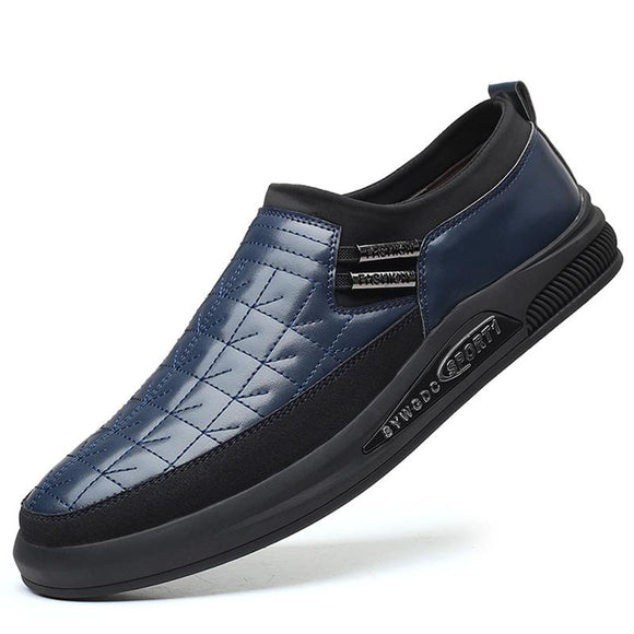Kaaum Plus Size Men Slip-on Genuine Leather Comfy Loafers