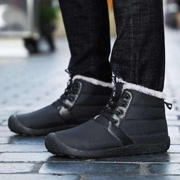 Shoes - Mens Waterproof Warm Fur Ankle Boot