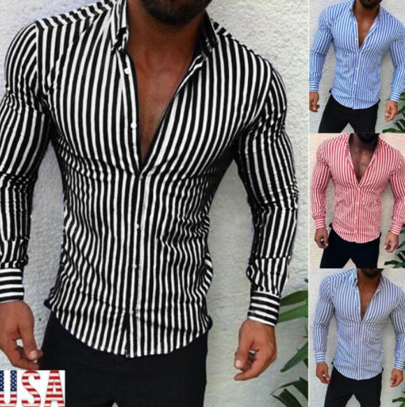 Men's Clothing - Hot Sale Men's Casual Striped Shirt