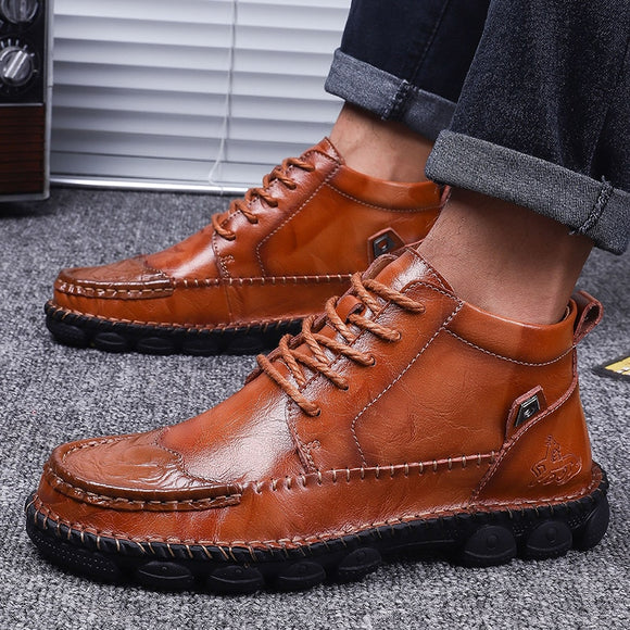 Shoes - High Quality Men's Vintage Leather Ankle Boots