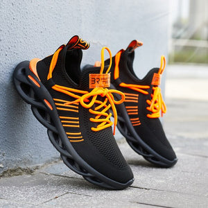 Men Breathable Sports Lace-Up Running Shoes
