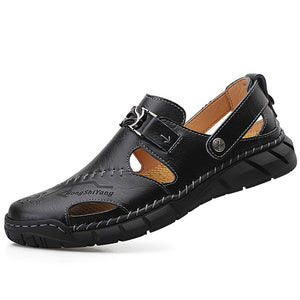 Kaaum Men's Leather Comfortable Sandals
