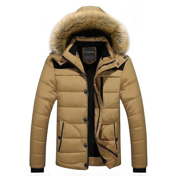 Men's Winter Hooded Jacket With Fleece Lining