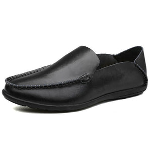 Kaaum-Mens Walking Shoes Loafers Slip On Flat Shoes Summer Men Microfiber Leather Boat Shoes