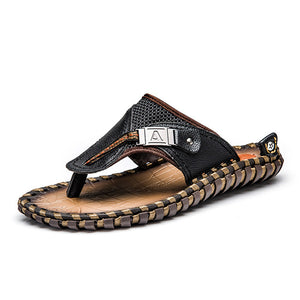 Kaaum Men's Summer Fashion Leather Beach Sandals