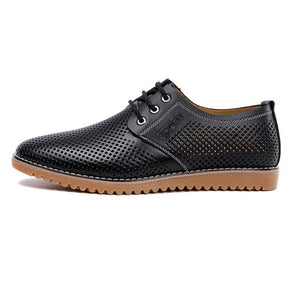 Men Leather Casual Summer Breathable Soft Driving Handmade Flats