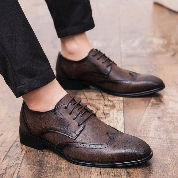 Kaaum Men's Vintage Oxford Wedding Business Shoes