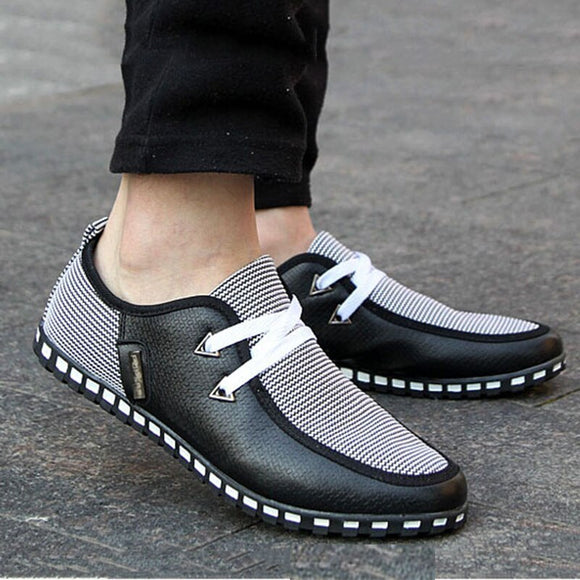 New Fashion Canvas Flat Shoes Breathable Lace Up Business Shoes