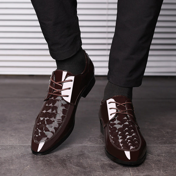 Kaaum-Men Formal Italian Patent Leather Shoes