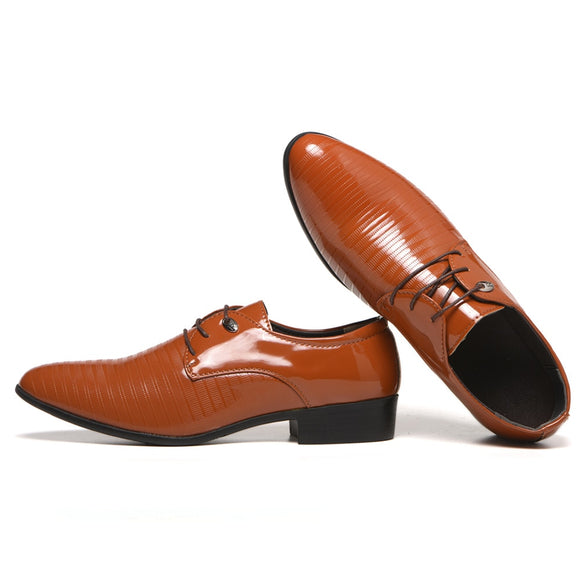 Pointed Toe Men Lace-Up Dress Shoes