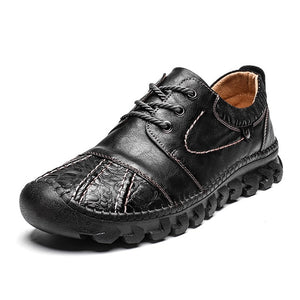 Kaaum Fashionable Leather Casual Lace-up Men's Loafers