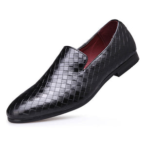 Spring Weave Solid Men Leather Loafers