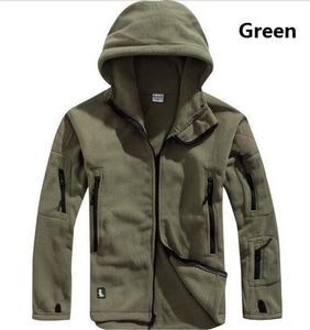 Kaaum Men's Outdoor Sport Warm Hooded Fleece Tactical Jacket