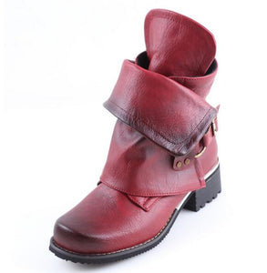 Shoes - New Fashion Luxury Women's Genuine Leather Buckle Boots（Buy 2 Got 5% off, 3 Got 10% off Now)