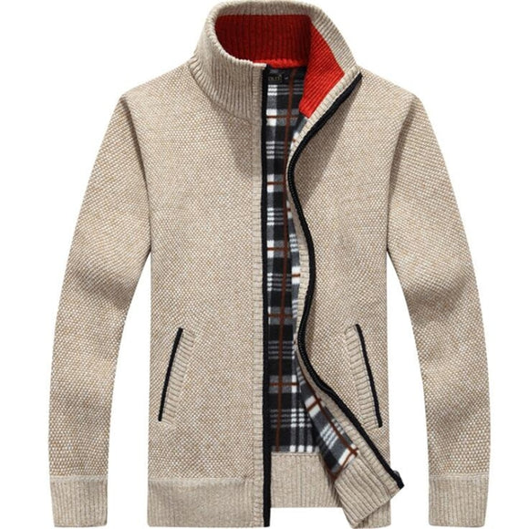 New Men Cashmere Casual Wool Zipper Slim Jacket（Buy 2 Got 5% Off, 3 Got 10% Off）