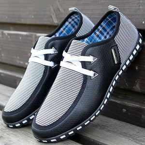 Canvas Breathable Lace-up Loafers Business Shoes