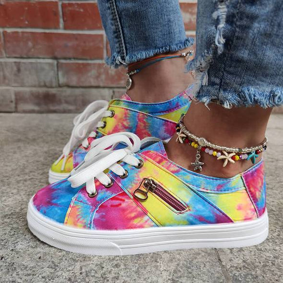 New Fashion Women Sport Colorful Flat Sneakers