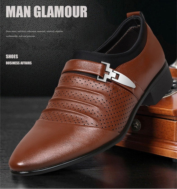 Kaaum New Large Size Hollow Leather Shoes