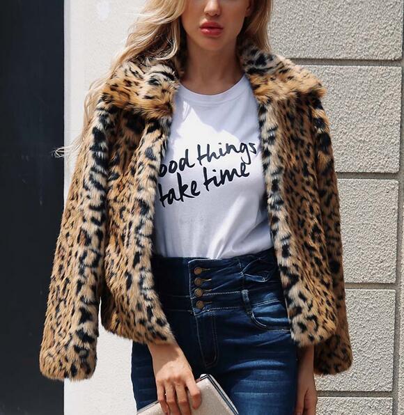 Women's Clothing - New Luxury Faux Fur Leopard Print Coat（Buy 2 Got 5% off, 3 Got 10% off Now)