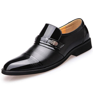 New Luxury Patent Leather Black Brown Plus Size Dress Shoes
