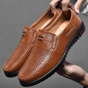 Plus Size Men Genuine Leather Comfortable Casual Shoes