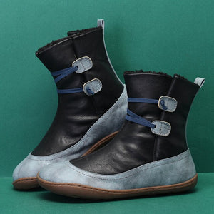 New Leather Women Ankle Boots