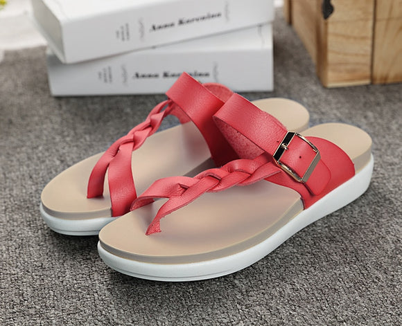 Sandals - Women's Fashion Summer Buckle Flat Sandals