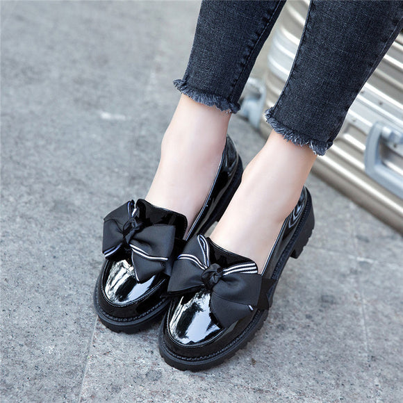 Women's Shoes - Bowknot Slip On Platform Sweet Shoes