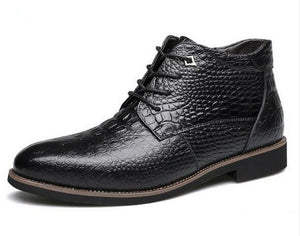 Shoes - 2019 Autumn Winter Men's Fashion Business Leather Warm Boots Shoes