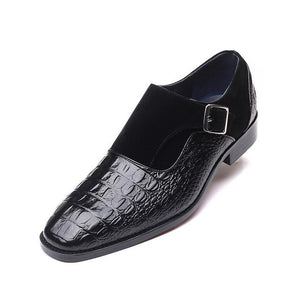 Shoes - Big Size Pointed Toe Crocodile Pattern Dress Shoes