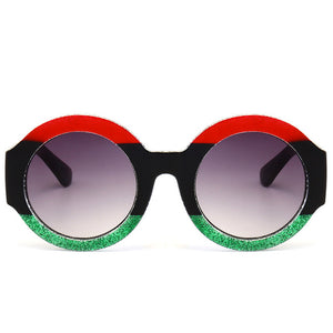 Sunglasses -  New Three Colors Patchwork Luxury Round Sunglasses