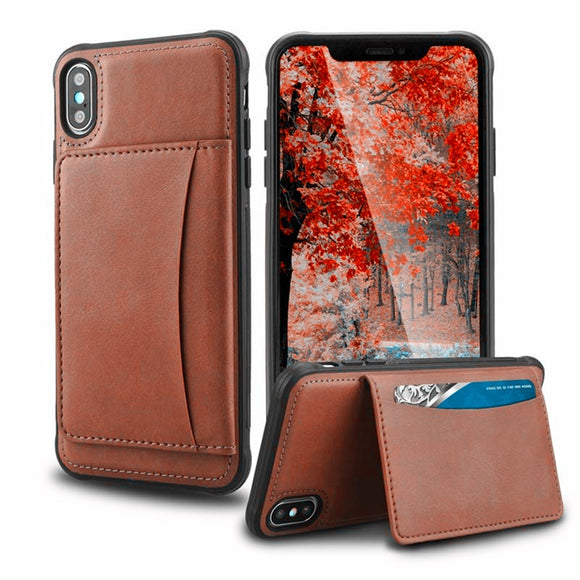 Kaaum Kickstand Durable Leather Shockproof Cover for iPhone