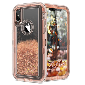 Phone Case - 3 in1 TPU Bling Clear Quicksand Case for iPhone X XS XS Max XR