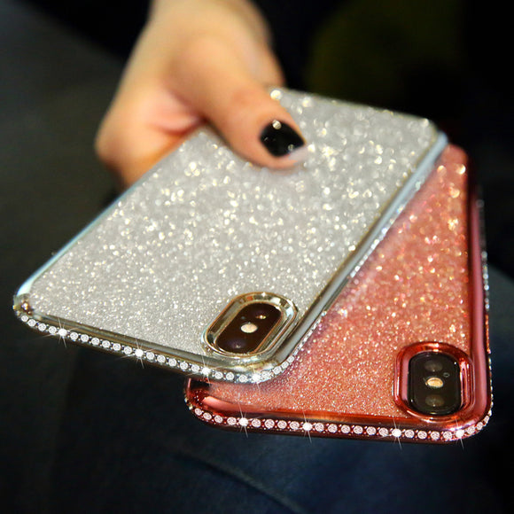 Phone Case - Luxury Rhinestone Glitter Diamond Sexy Soft Silicone Phone Case For iPhone XS/XR/XS Max 8/7 Plus