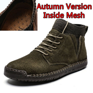 Men Work Boots Lace-up Casual Non-slip Wearable Shoes