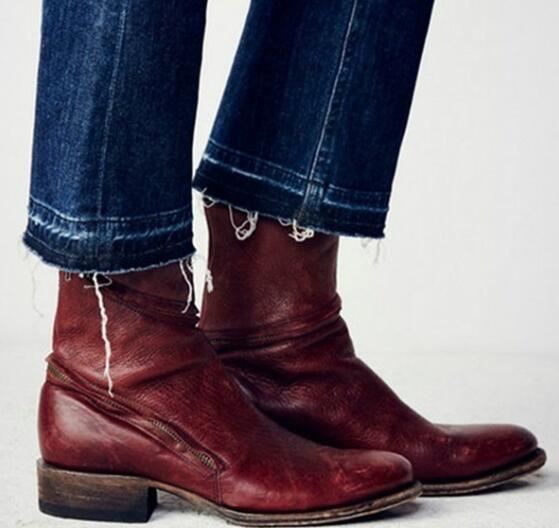 Boot - Vintage Leather Women Ankle Boots