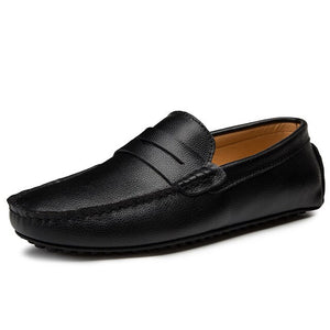 Men Flat Loafers Genuine Leather Fashion Men Boat Shoes
