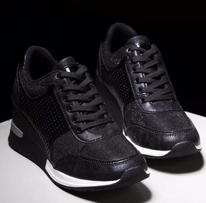 Kaaum Ladies Leopard Platform Sneakers Shoes