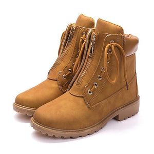 2018 Women New Lace-up Zipper Casual Boots