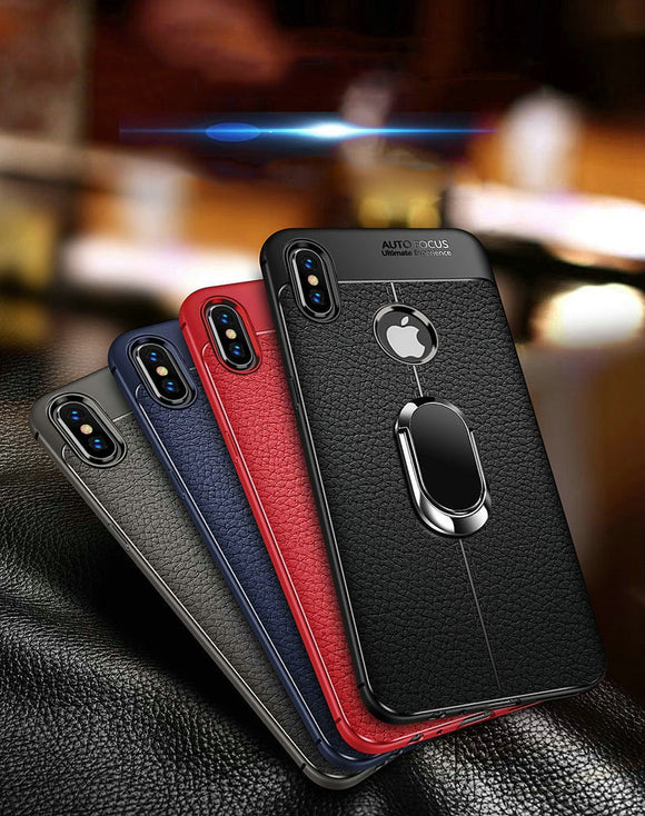 Soft Silicone PU Leather Case With Magnetic Holder + Free Strap For iphone 6 6S 7 8 Plus X XS MAX XR