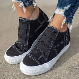 Spring And Autumn New Ladies Elastic Band Canvas Shoes