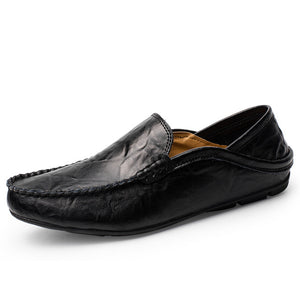 Kaaum-Spring Summer Breathable Genuine Leather Mens Loafers Male Moccasins Soft Footwear Driving
