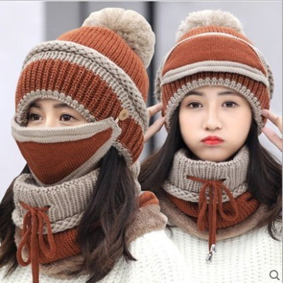 Women's Accessories - New Women Winter Warm Hood Set
