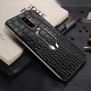 Luxury Crocodile Leather Car Magnetic Case for Samsung Galaxy note 10 plus S9 S8 Note 9 8